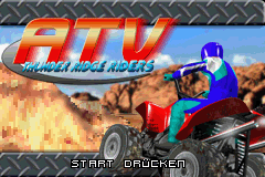 ATV Thunder Ridge Riders title screen for GameBoy Advance